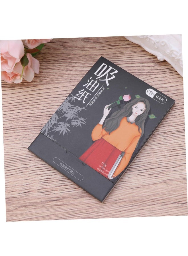 أوراق امتصاص الزيوت العطرية للوجه من البامبو والفحم، ورق امتصاص الماء من فحم البامبو للبشرة الدهنية، مناديل وجه ورقية ماصة للزيوت ، 100 قطعة - Image 5